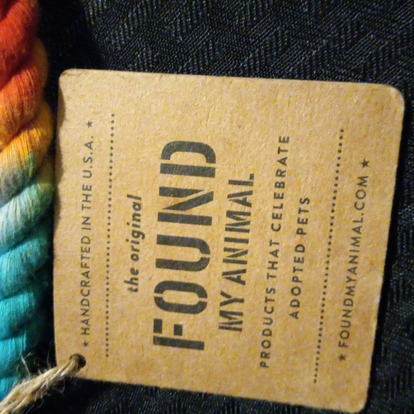 Rainbow Rope and leather dog collar - Picture 6 of 7